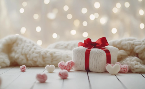 情人节礼盒与红丝带