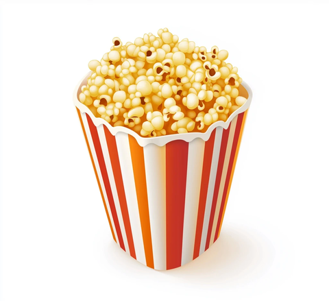 卡通风格爆米花桶图标