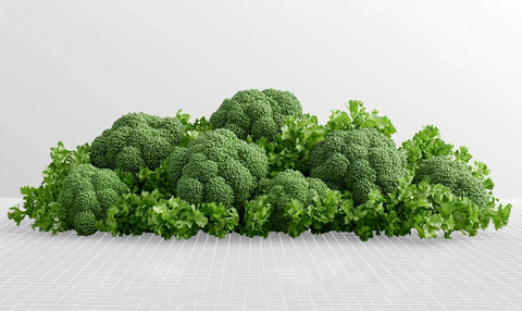 透明背景的西兰花