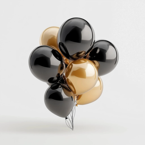 黑金气球花束