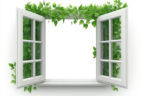 白色背景上的开窗