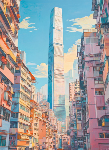 高楼耸立的城市街景