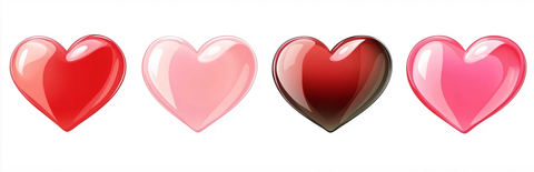 红心与粉心透明背景