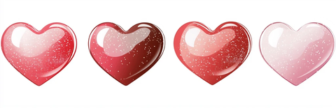 红心与粉心透明背景