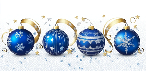 蓝色圣诞装饰球