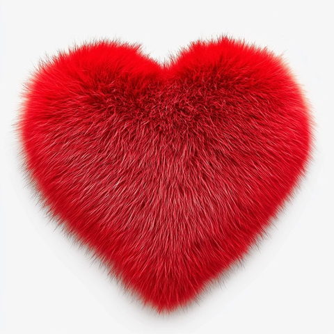 心形红色毛皮纹理