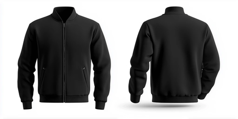 黑色男士拉链毛衣夹克