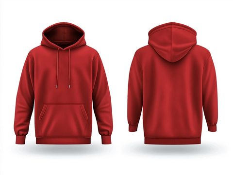 红色连帽衫模板