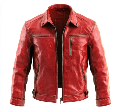 红色皮革夹克