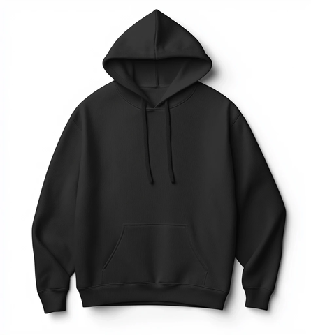 黑色无字男士连帽衫