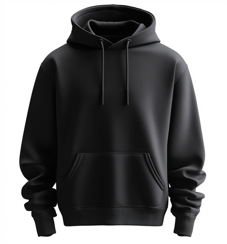 黑色无字男款连帽衫