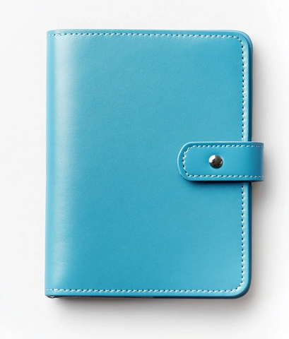 浅蓝色皮革笔记本