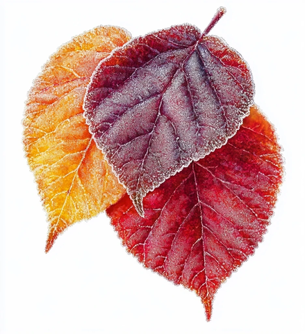 红橙叶透明背景