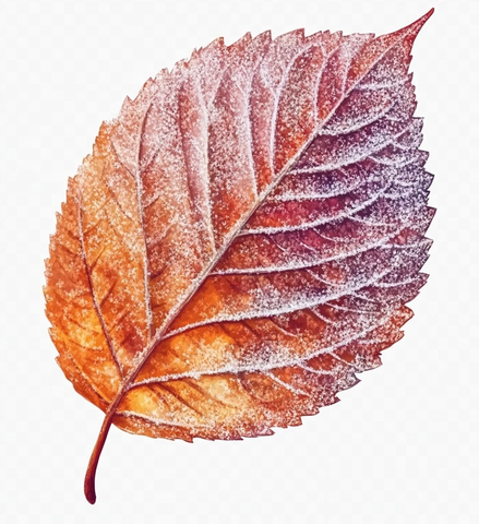 红橙叶透明背景