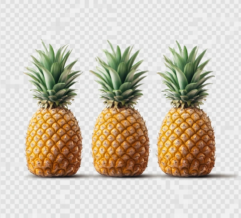 三个菠萝透明背景