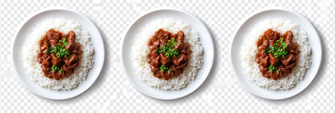 三盘泰式牛肉饭