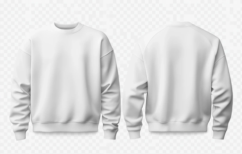 白色连帽衫正反面透明背景