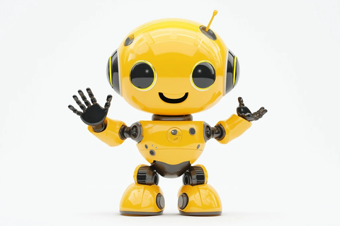 黄色机器人微笑挥手