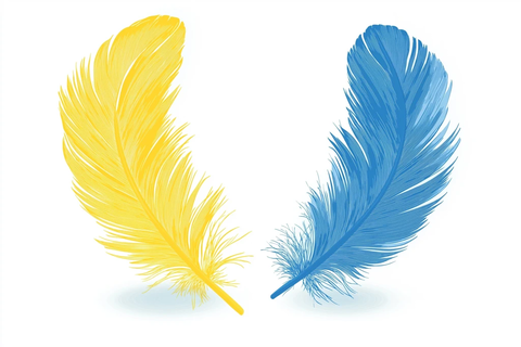 黄蓝羽毛