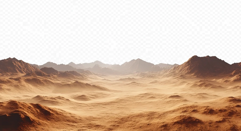 火星沙漠山脉景观