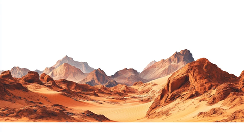 沙漠红山透明背景