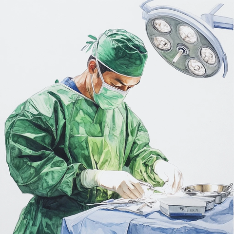 手术室中的专注外科医生