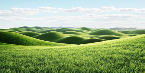 绿色草地山丘风景