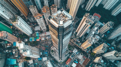 城市高楼大厦鸟瞰全景