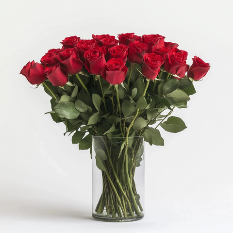 红色玫瑰插花