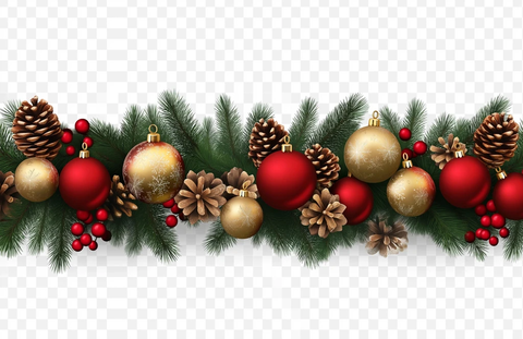 圣诞花环红金装饰松果