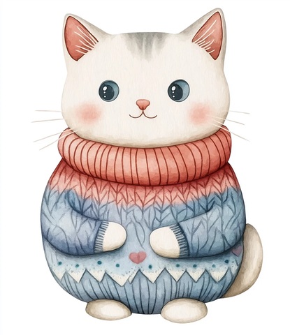白猫穿毛衣