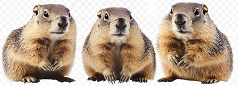 三只可爱土拨鼠