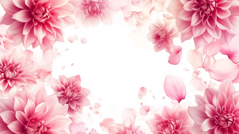 粉色大丽花花瓣边框