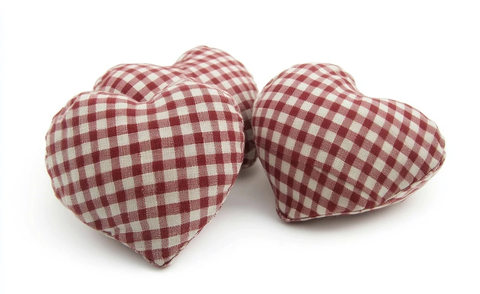 红白格子布心形