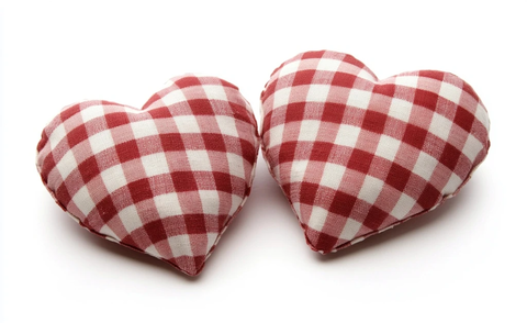 红白格子布心形