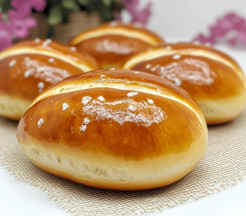 新鲜出炉的软烤椒盐卷饼