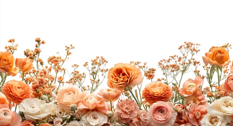 玫瑰与毛茛花边框