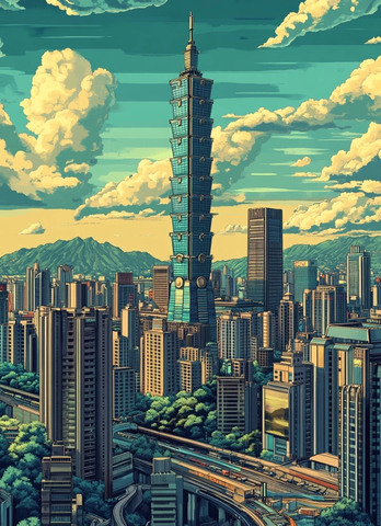 城市中台北大楼的壮观景象