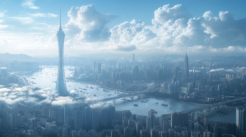 广州城市风光俯瞰全景