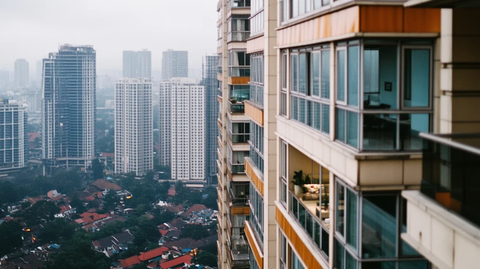 城市高楼住宅俯瞰景观