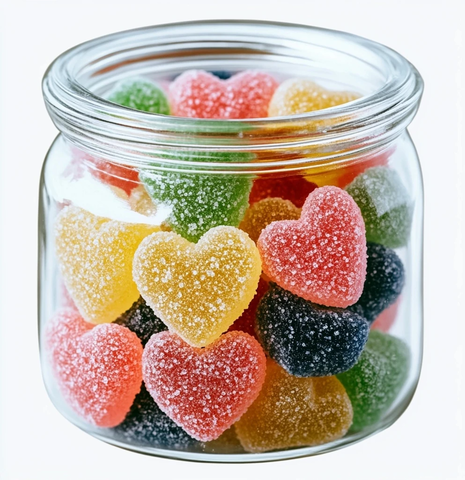 玻璃罐装心形软糖