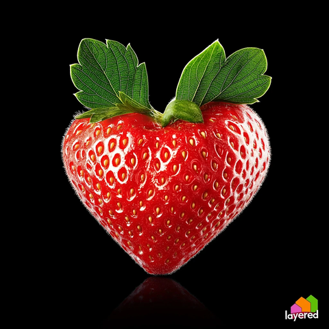 草莓心形叶子分层图