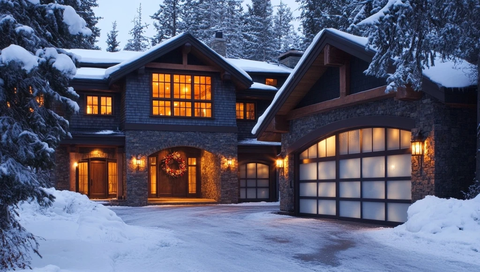 灰色木石房屋前门