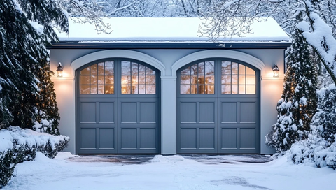 玻璃窗拱形车库门