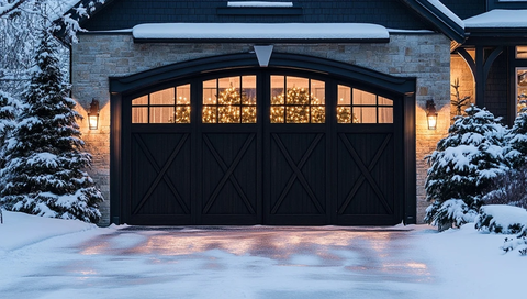 玻璃窗拱形车库门