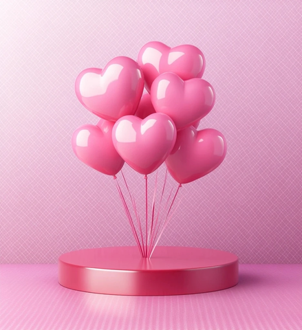 心形气球3D领奖台