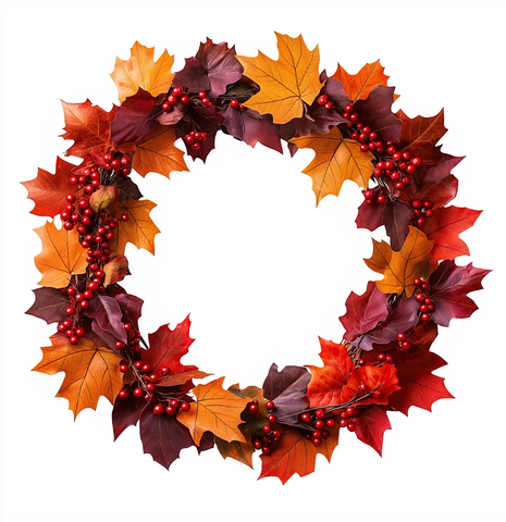 秋叶浆果花圈