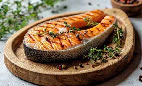 煎制天鲑鱼排