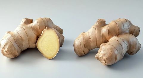 切半生姜展示内部纹理