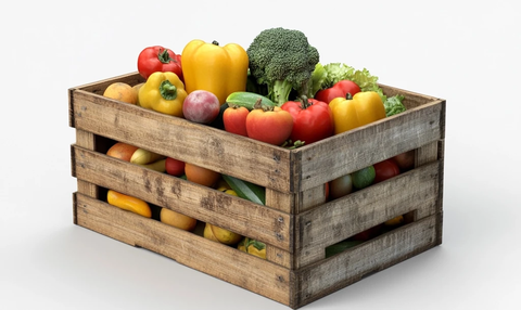 木箱装满蔬菜